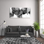 DZL Art D73050 Black and White Elephants Entwine Wall Art Canvas Painting Ready - Image 4