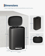 GarveeHome Stainless Steel Kitchen Trash Can, 13 Gal / 50 L Step-On Garbage Bin - Image 6