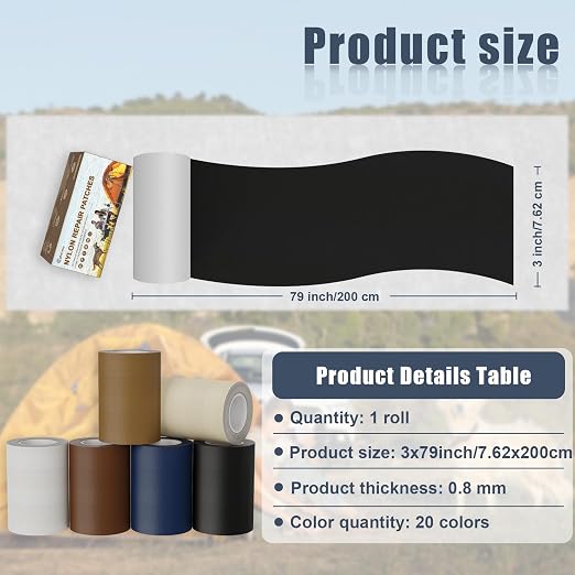 3x79 Inch Nylon Repair Patch Nylon Repair Tape Self Adhesive Fabric Tapes - Image 2
