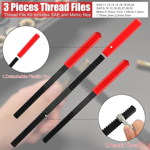 MAXMAN 61Pcs Thread Chaser Set, Thread Restorer Kit & Rethread Repair Tool - Image 4