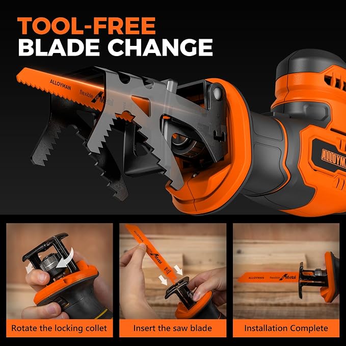 Alloyman Reciprocating Saw, 20V Cordless Battery Power Saw, - Image 7