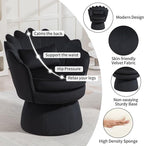 360° Swivel Accent Chair, Mid-Century Modern Velvet Barrel Chair, Comfy Shell - Image 4
