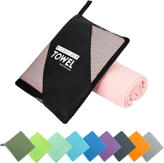 Microfiber Travel Towel, Soft Lightweight Quick Dry Towel, Super Absorbent by ZIUDBOC