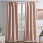 Joydeco Candy Pink Velvet Curtains 72 Inches 2 Panels, Luxury Thermal Insulated by JOYDECO