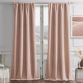 Joydeco Candy Pink Velvet Curtains 96 Inches 2 Panels, Luxury Thermal Insulated by JOYDECO