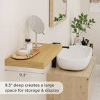 Floating Shelves 16 Inch Long, Wall-Mounted Bathroom Shelves Set of 2, 9.3 Inch - Image 4