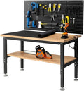 60 Inch Work Bench for Garage Adjustable Height Workbenches by ENJOYWOOD