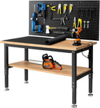 60 Inch Work Bench for Garage Adjustable Height Workbenches by ENJOYWOOD