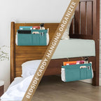 KOPIRIT Navy Teal Bedside Caddy Storage Bag Bedside Organizer - Image 7