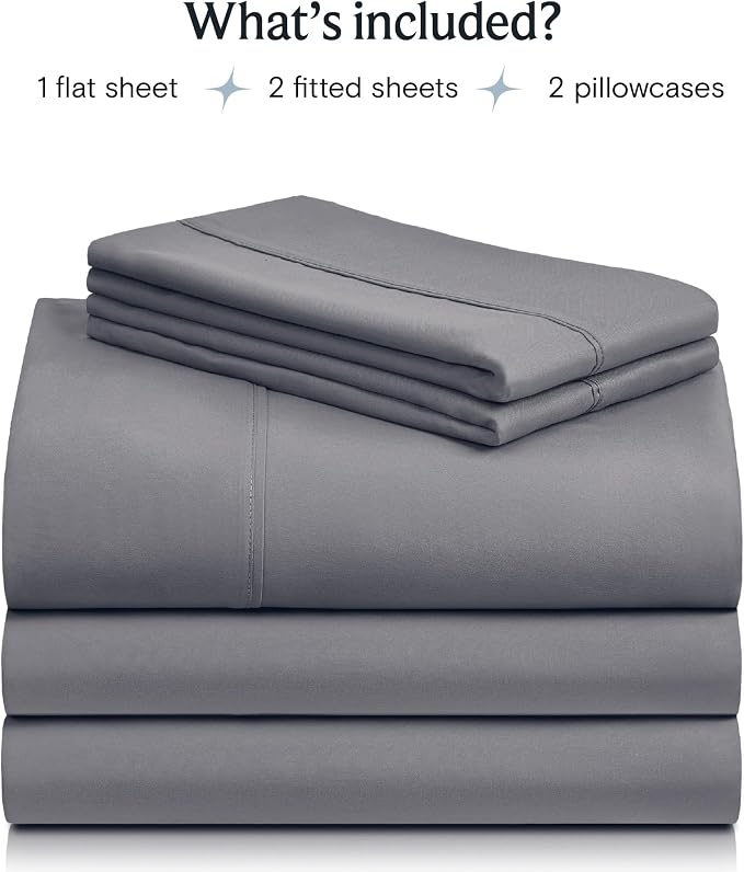 LuxClub 4 PC Extra Deep Pocket Split King Sheet Set, Wrinkle Free Cooling Bed - Image 2