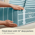 LuxClub 4 PC Queen Sheet Set, Deep Pockets Wrinkle Free Cooling Bed Sheets - Image 5