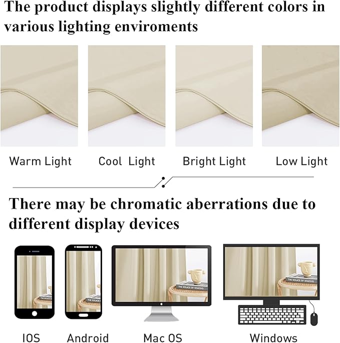 StangH Beige Velvet Curtains for Bedroom 96 inches Long, Luxury Light Dimming - Image 9