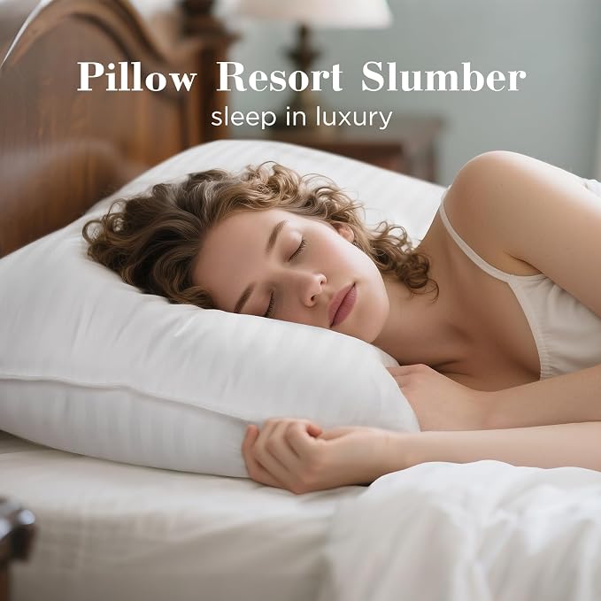 viewstar Bed Pillows Queen Size Set of 2, Hotel Collection, Down Alternative - Image 2