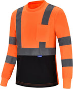 AYKRM Safety T Shirt Reflective High Visibility hi vis Long Sleeve T Shirt by AYKRM