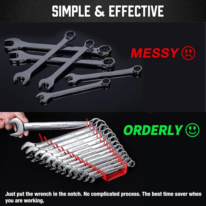 ALOANES 52-Slot Metal Wrench Organizer, Heavy Duty Wrench Organizer Tray - Image 6