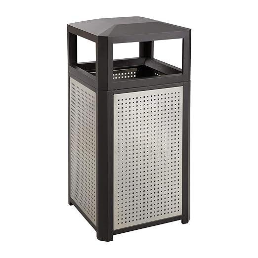 Safco Evos Steel Trash Can, 38 Gallons, Indoor and Outdoor Use, Commercial by SafcoProducts