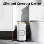 TIPGO Bathroom Trash Can with Lid, 2.1 Gallon / 8 Liter Small Garbage Can - Image 2