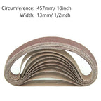 1/2 x 18 Inch Aluminum Oxide Sanding Belt, 6 of Each 80/120/150/240/400 - Image 2