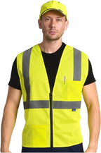 AYKRM 2 Pockets Reflective Safety Vest High Visibility Class II Mesh Vest by AYKRM