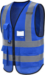 A-SAFETY Blue safety vests Reflective Safety Vest Hi Vis Bright Neon Color - Image 6
