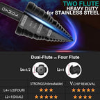 M35 Step Drill Bits for Metal, 1/8" to 1/2", Cobalt Bit, Heavy Duty for - Image 3