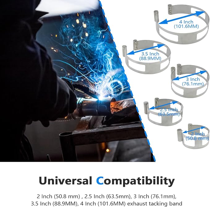 5PCS Stainless Steel Welding Tacking Band Clamp, Clamp-On Exhaust Pipe Tacking - Image 5