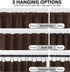 Deconovo Blackout Curtains, Thermal Insulated, W52 x L84 2 Panels, Back Tab - Image 2