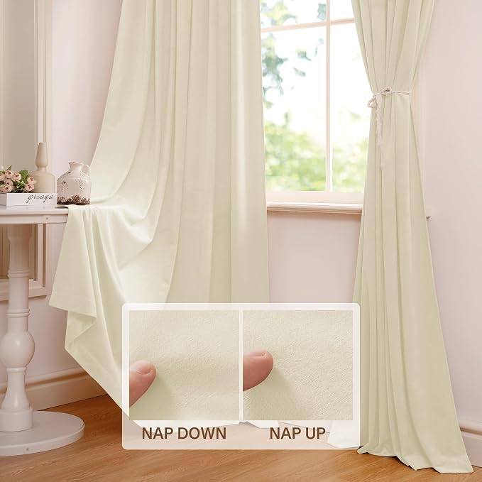 StangH Ivory White Velvet Curtains - Image 3