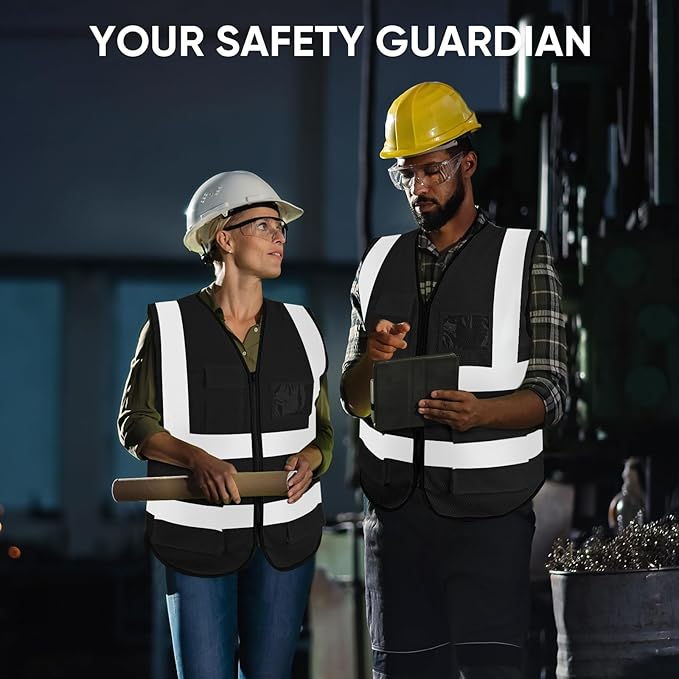 TICONN Reflective Safety Vest High Visibility Class II Mesh Vest - Image 6