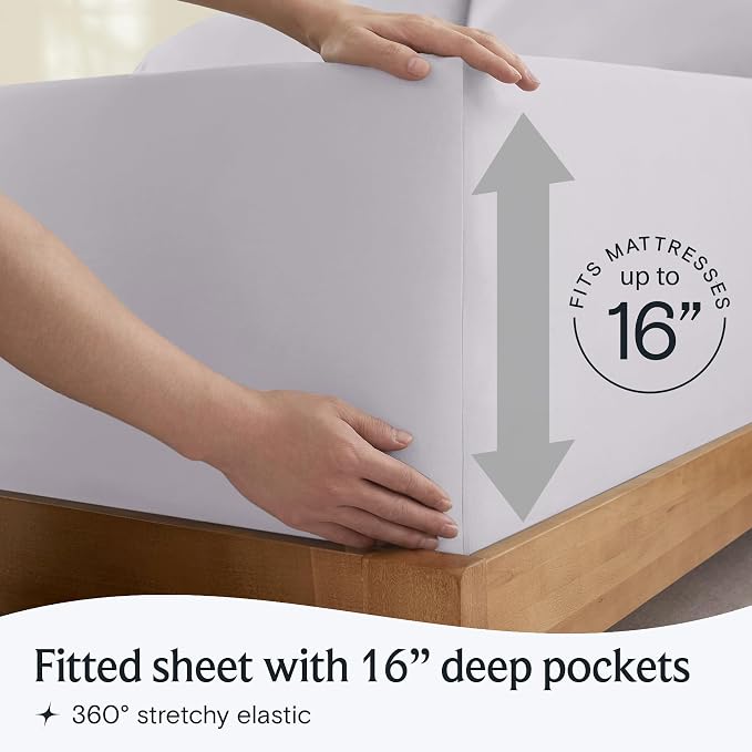 LuxClub 4 PC Sheet Set Bed Sheets Deep Pockets 16" Eco Friendly Wrinkle Free - Image 6