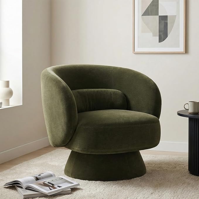 Swivel Accent Chair, Modern 360 Degree Swivel Barrel Chair by wow97EnrichYourLivingspace
