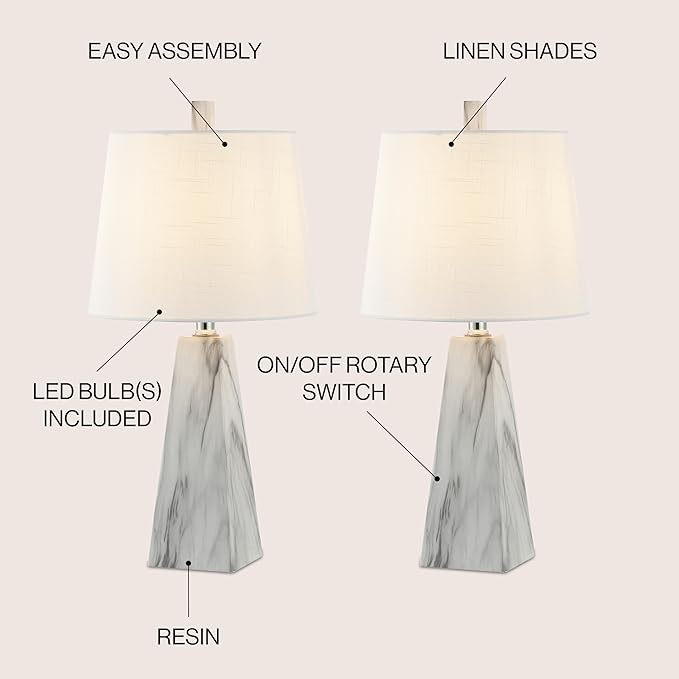 JONATHAN Y JYL1037A-SET2 Owen 20.5" Resin LED Table Lamp Contemporary, Living - Image 3