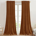 StangH Burnt Orange Curtains for Halloween Home Decoration Luxury Velvet Room by StangH