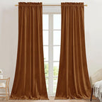 StangH Burnt Orange Curtains for Halloween Home Decoration Luxury Velvet Room by StangH