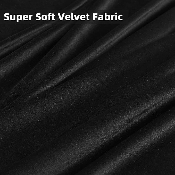 Joydeco Black Velvet Curtains 96 inch Length 2 Panels, Luxury Blackout Rod - Image 5