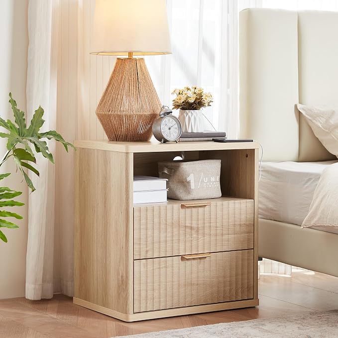 LEYAOYAO Fluted Farmhouse Nightstand Set of 2 - Image 7