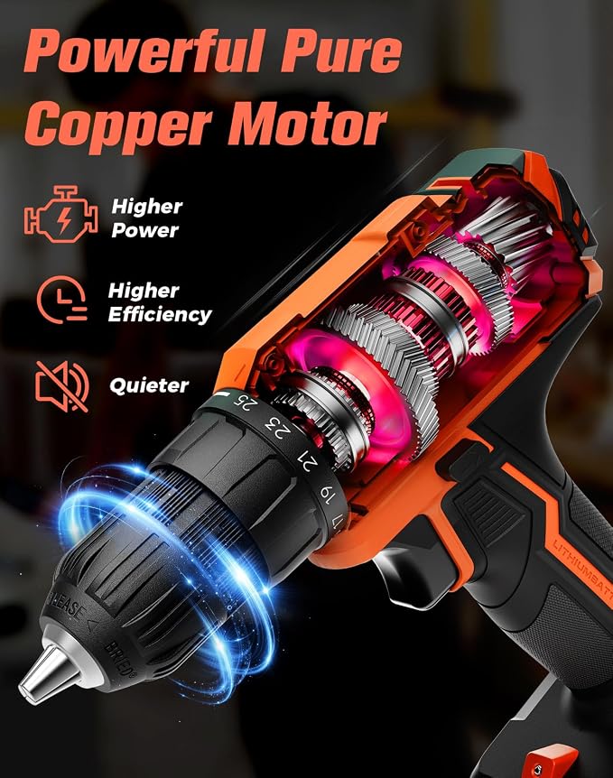 Cordless Drill, 20V MAX Power Drill Set - Image 6