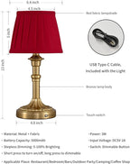 KDG Cordless Portables Table Lamp Set of 2, LED Fabric Shade Small Desk Lamps - Image 5