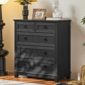 Farmhouse 5 Drawer Dresser for Bedroom, 33.2" Tall Small Dressers & Chest of by Joaxswe