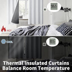 BGment Greyish White 100% Blackout Curtains - Image 4