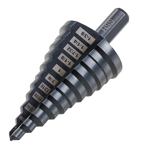 HSS 7/8-1-3/8 High Speed Steel Step Drill bits, Doubles Flutes Large Unibit by Jeraxtools