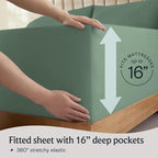 LuxClub 4 PC California King Sheet Set, Deep Pockets Wrinkle Free Cooling Bed - Image 6
