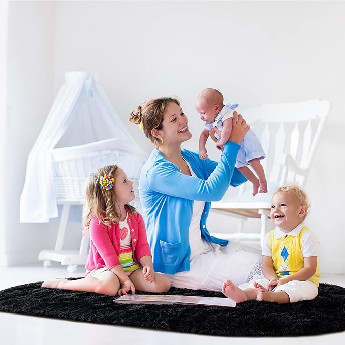 Noahas Ultra Soft Fluffy Bedroom Rugs Kids Room Carpet Modern Shaggy Area Rugs - Image 5