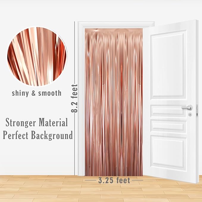 GOER 3.2 ft x 8.2 ft Metallic Tinsel Foil Fringe Curtains - Image 5