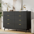 LYNSOM Fluted 8 Drawer Dresser for Bedroom, Wood Dresser TV Stand & Storage by LYNSOM