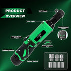 Cordless Electric Ratchet Wrench Set, 40FT-LBS 3/8" Ratchet, 12V Cordless - Image 2