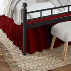 Burgundy Solid Ruffled Bed Skirt Full-21 Inch Drop Split Corner, Microfiber - Image 6