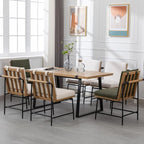Modern Dining Chairs Set of 6, Comfy PU Leather Side Chairs Upholstered - Image 2