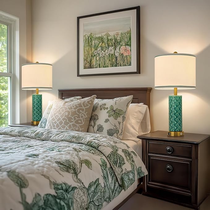 Set of 2 Table Lamp for Living Room Bedroom Farmhouse - Image 3