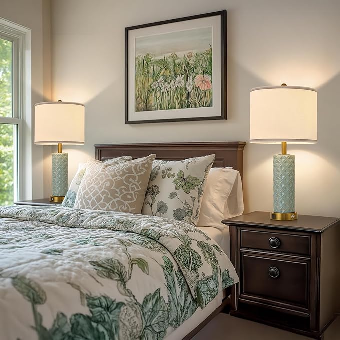 Set of 2 Table Lamp for Living Room Bedroom Farmhouse - Image 3